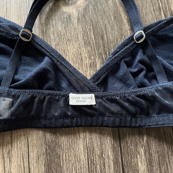 Gilly Hicks Navy Polka Dot Unlined Bralette - Picture 4 of 5
